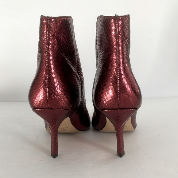 MARC FISHER $199 Women Red Metallic Leather Haylian Pointy Toe Boot Size 8.5 NEW - Picture 8 of 9